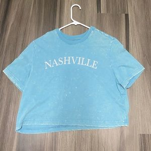 Blue Nashville cropped t-shirt